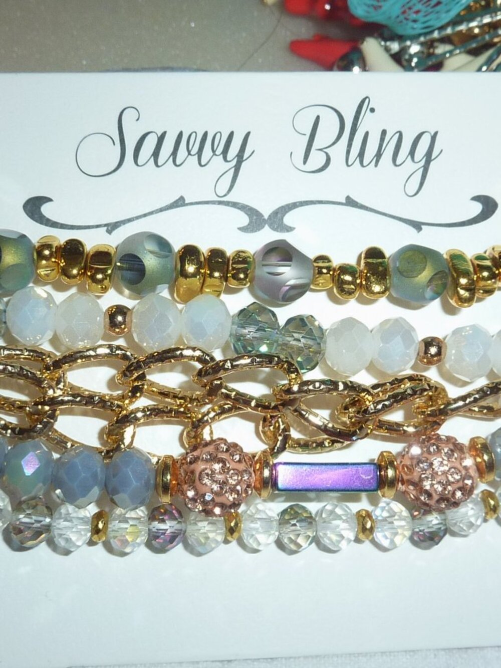 NWT Savvy Bling Boutique Willow 5 Stacking Bracelet Set Gorgeous Colors!